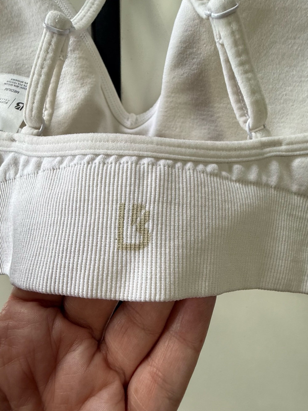 Buffbunny Collection White Seamless Ribbed Sports Bra - Size Medium - Picture 6 of 7